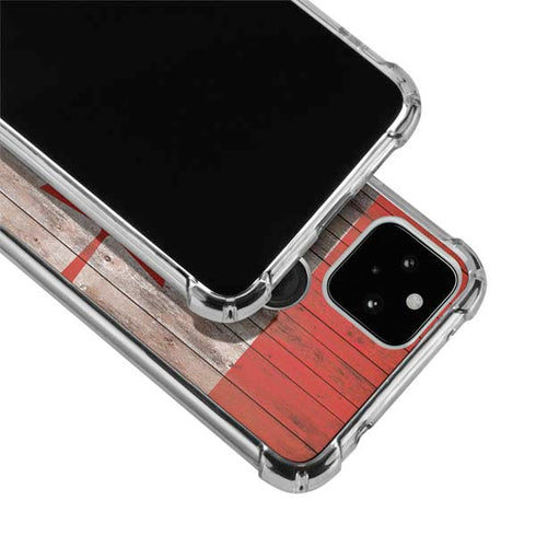 Canadian Flag Dark Wood Google Pixel 5a 5G Clear Case